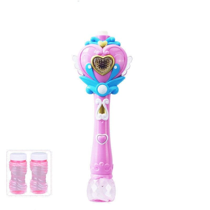 image-Bubble Gun Music Magic Wand Outdoor Toys for Baby Girl Princess Electric Bubble Blower Machine