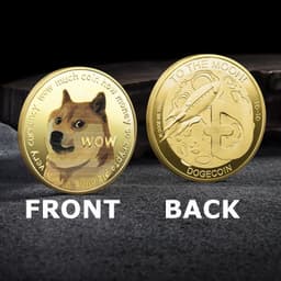 image-WOW Dogecoin To The Moon In Doge We Trust Gold Plated Commemorative Coins Cute Dog Pattern Printed Cllection Gifts