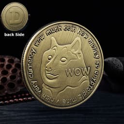 image-WOW Dogecoin To The Moon In Doge We Trust Gold Plated Commemorative Coins Cute Dog Pattern Printed Cllection Gifts