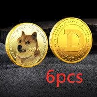 image-WOW Dogecoin To The Moon In Doge We Trust Gold Plated Commemorative Coins Cute Dog Pattern Printed Cllection Gifts