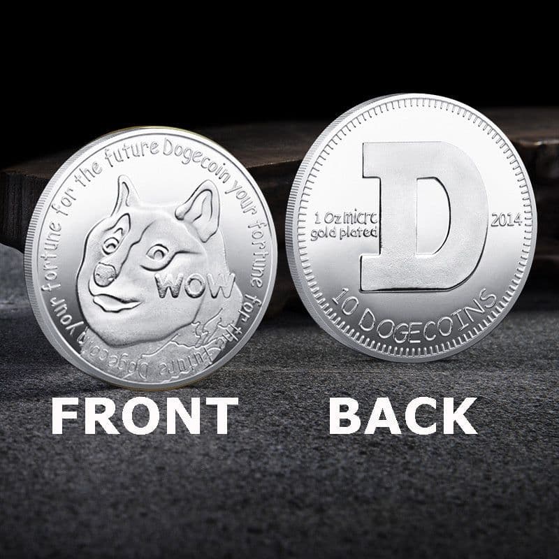 image-WOW Dogecoin To The Moon In Doge We Trust Gold Plated Commemorative Coins Cute Dog Pattern Printed Cllection Gifts