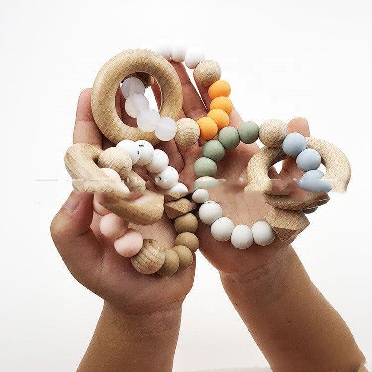 image-Spot Wholesale Baby Teether Bracelet Food Grade Silicone Baby Soothing Molars