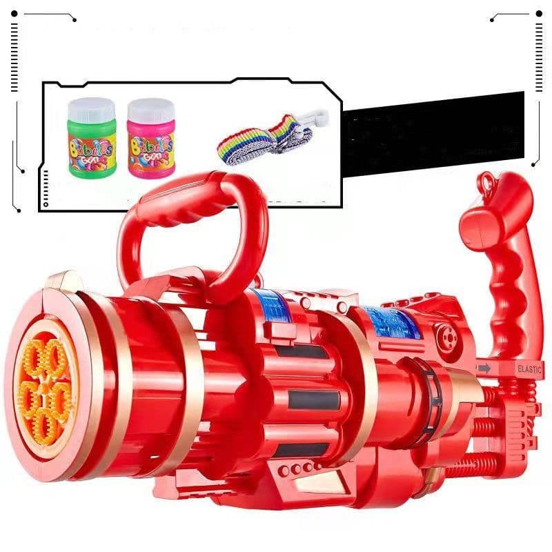 image-Gatling Bubble Gun Machine Children'S Automatic Electric Bubble Machine Porous Light Music