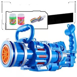 image-Gatling Bubble Gun Machine Children'S Automatic Electric Bubble Machine Porous Light Music