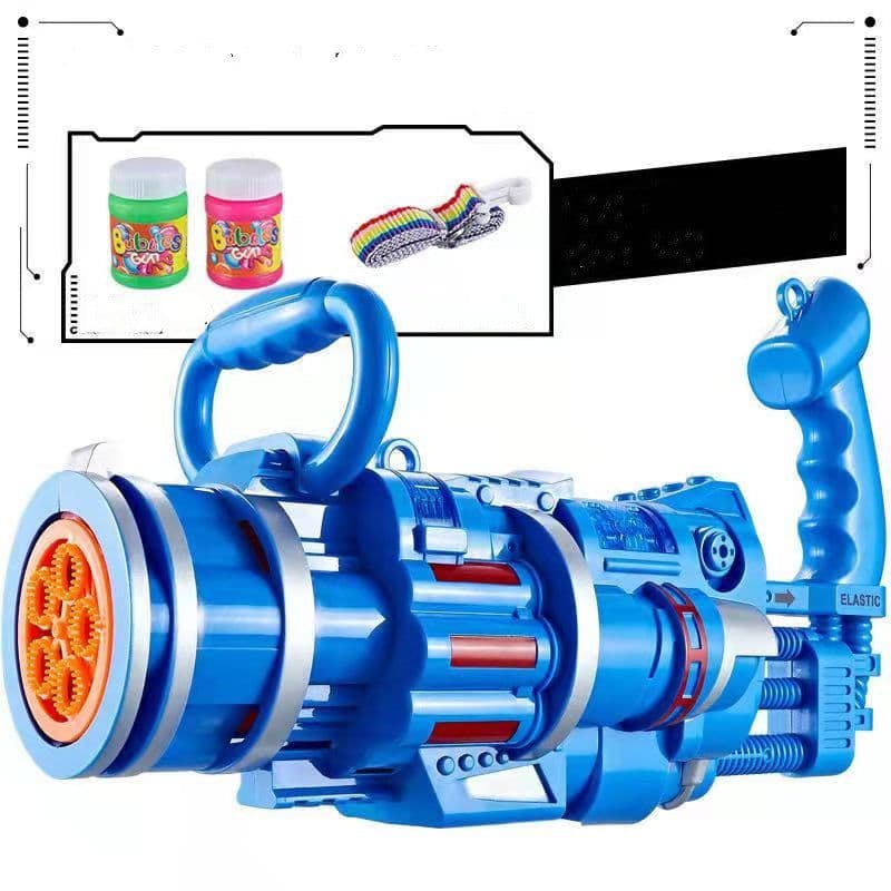 image-Gatling Bubble Gun Machine Children'S Automatic Electric Bubble Machine Porous Light Music