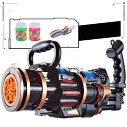 image-Gatling Bubble Gun Machine Children'S Automatic Electric Bubble Machine Porous Light Music