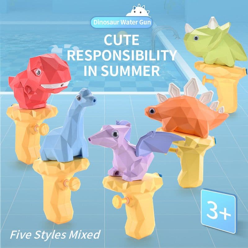 image-Cartoon Dinosaur Water Gun Toy Mini Press Water Spray Gun Water Fight Parent-Child Interaction Outdoor Water Toy