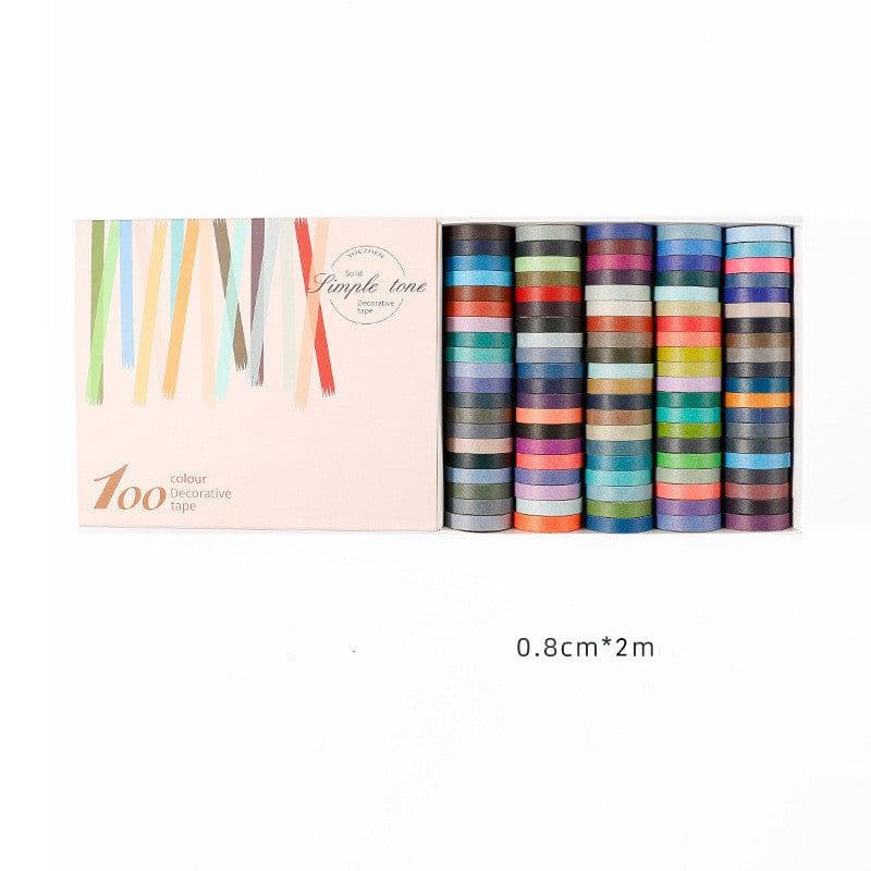image-Rainbow Set Solid Color And Paper Tape Creative Diy Decoration Hand Account Sticker