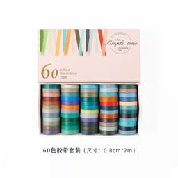 image-Rainbow Set Solid Color And Paper Tape Creative Diy Decoration Hand Account Sticker
