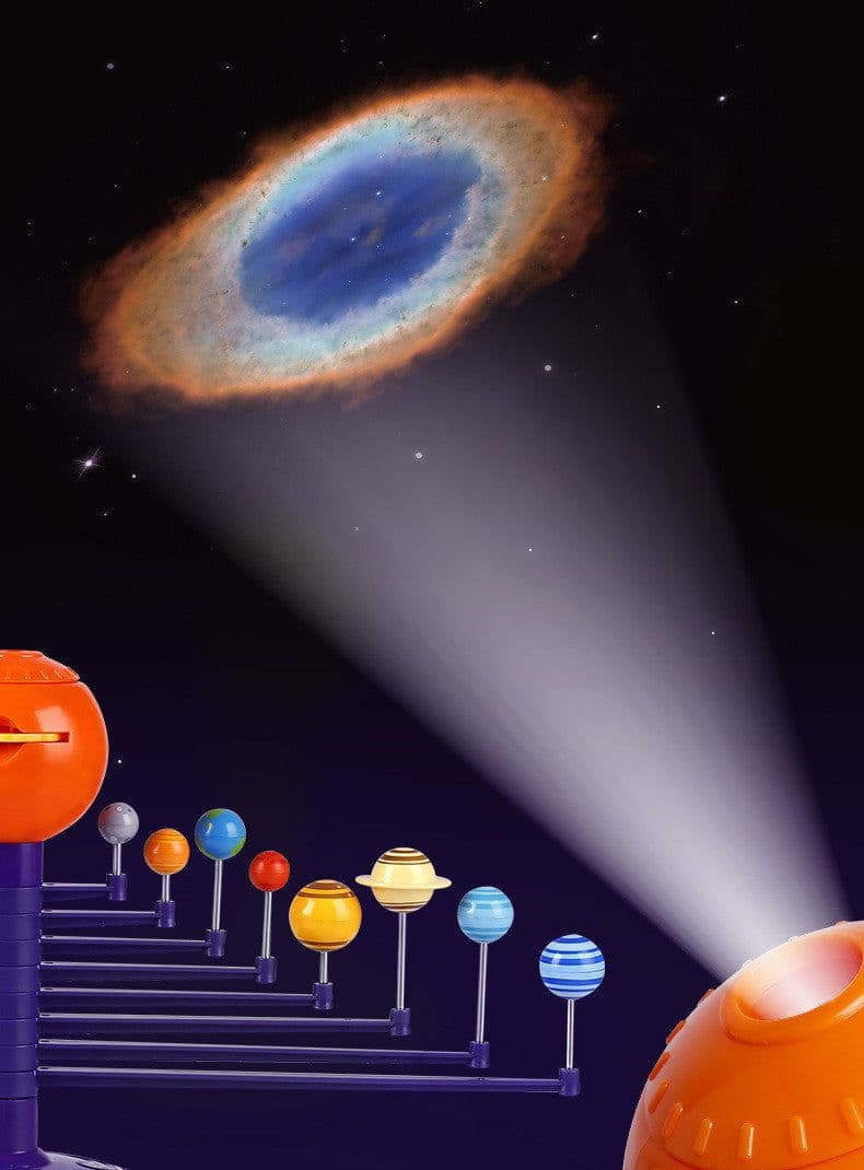 image-Colorful Solar System LED Sky Projector Rotating Voice Control Music Player Tecnology DIY Planetarium Model STEAM Education Toy