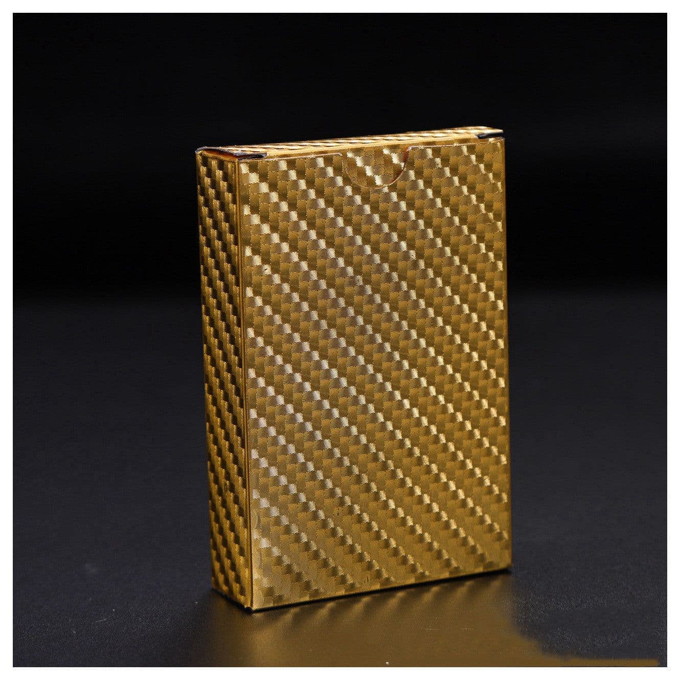 image-Gold Foil Plaid Playing Card Supply Yellow Gold Local Tyrant Gold Poker Pvc Waterproof Board Game Card
