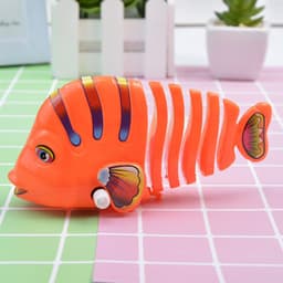 image-Children'S Toy Swing Fish Clockwork On The Chain, Small Animals Can Run, Cartoon Creative Gifts, Moving Fish, Swing Tail Fish