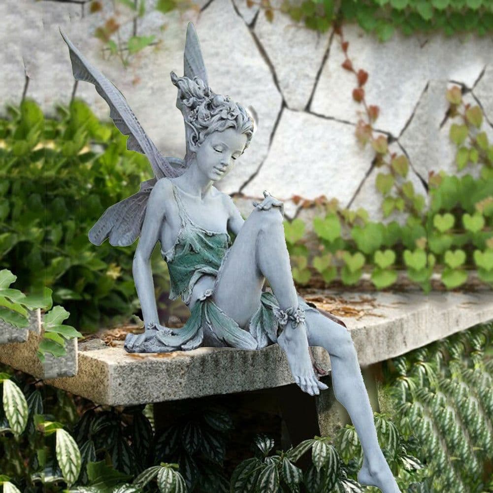image-Flower Fairy Angel Wings Resin Decoration Garden Gardening Office Decoration