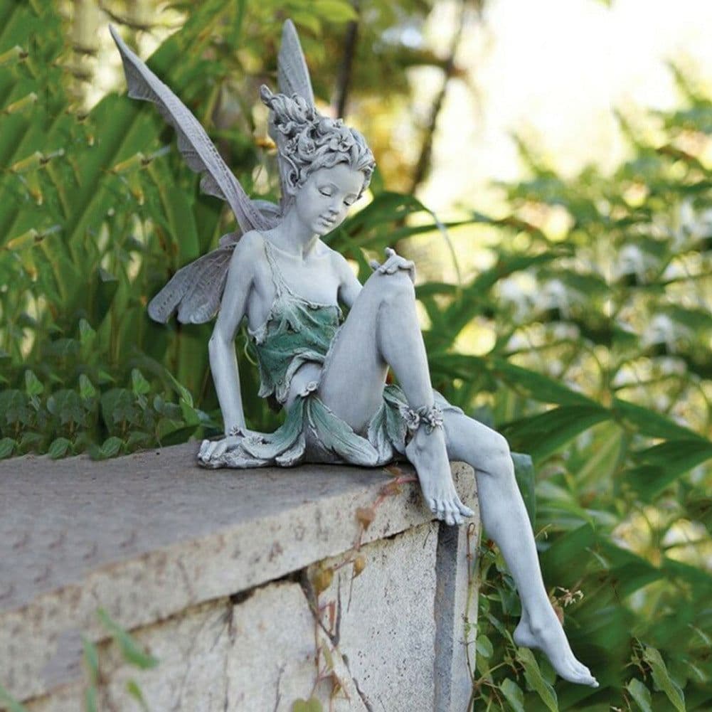 image-Flower Fairy Angel Wings Resin Decoration Garden Gardening Office Decoration