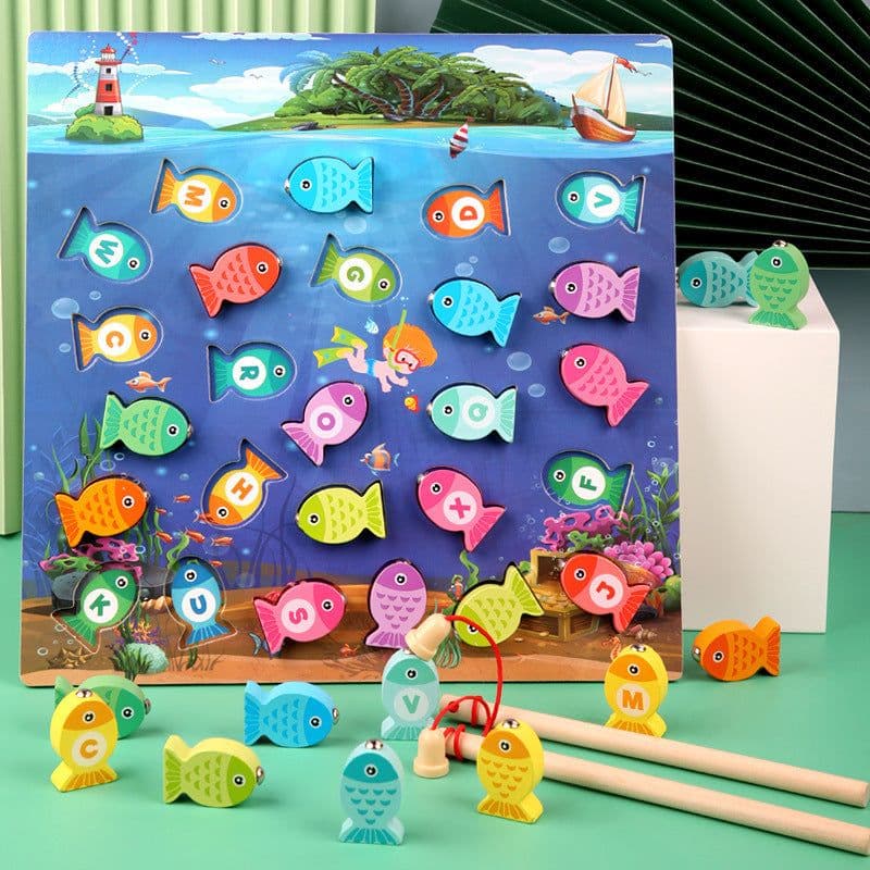 image-Jouets Educatifs En Bois Montessori Pour Enfants, Planche Occupee, Peche, Maths, Jouet Prescolaire, Cadeau Du Nouvel An