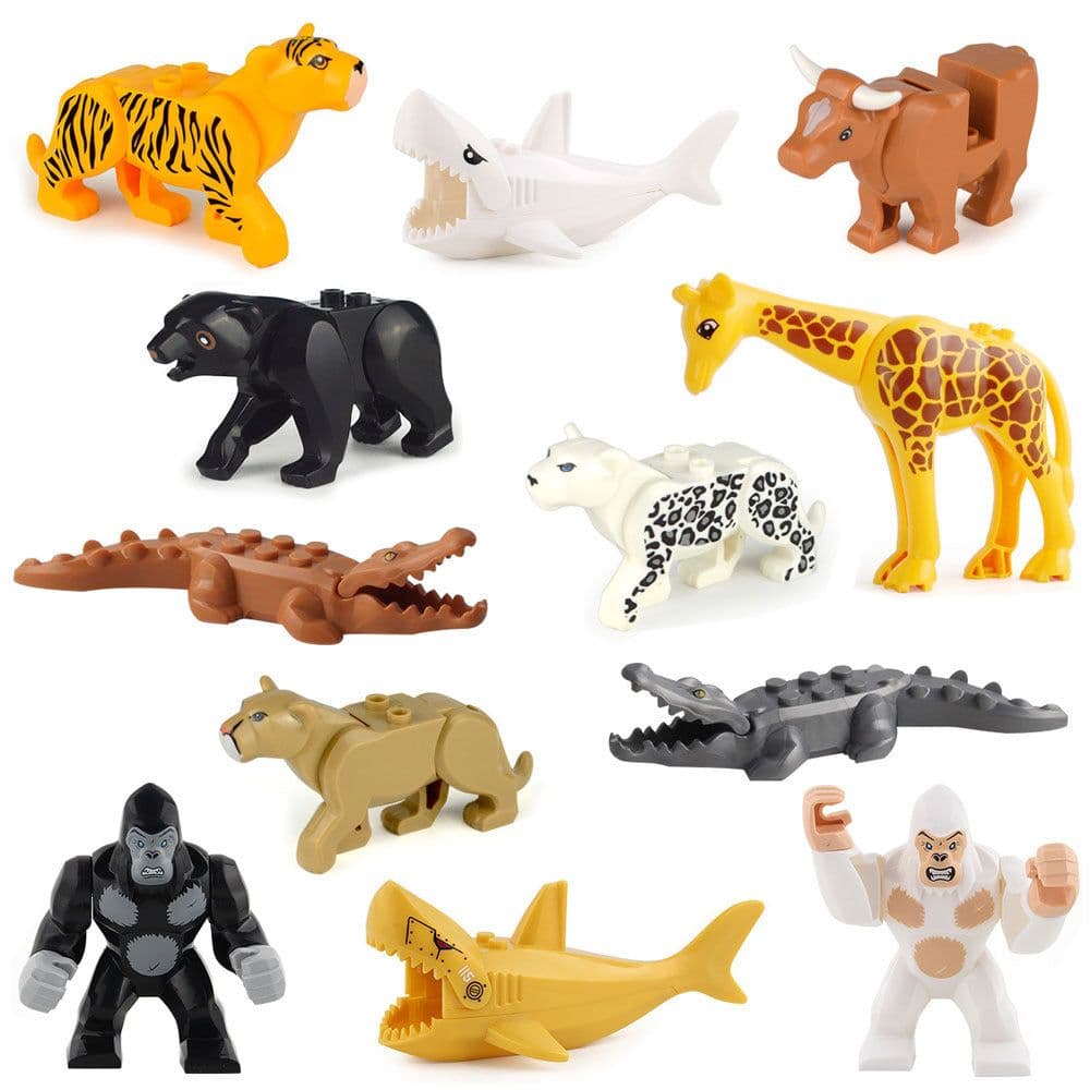image-Cartoon Animal Building Blocks Small Particles Fighting Insert Early Education Building Block Toys