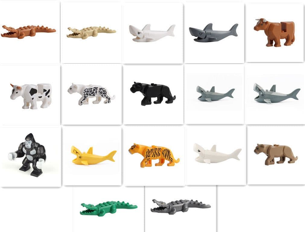 image-Cartoon Animal Building Blocks Small Particles Fighting Insert Early Education Building Block Toys