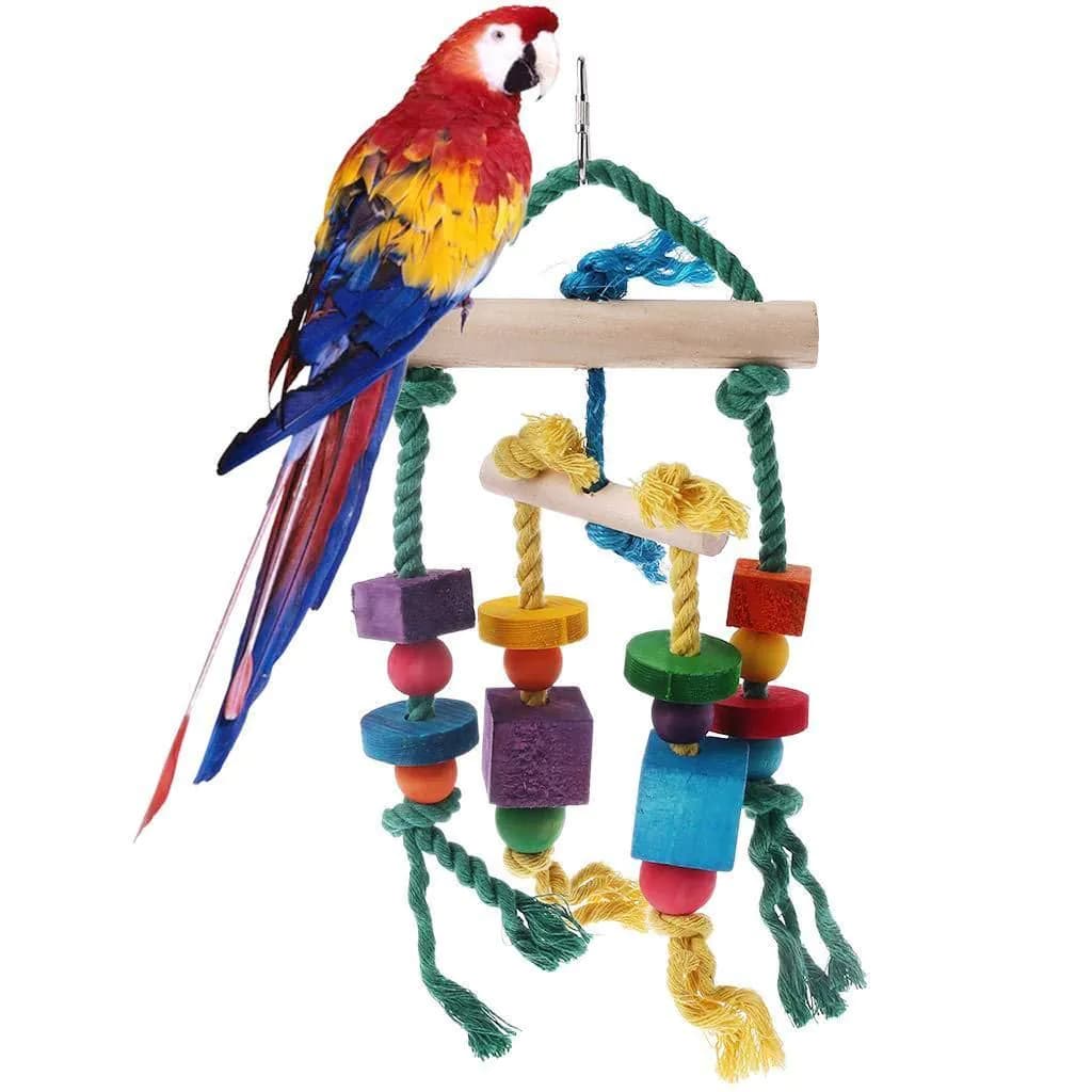 image-3Pcs Parrot Cage Toy Squirrel Hamster Squirrel Hammock Nest Bird Swing Ladder Small Animal Bird Cage Toy Kits