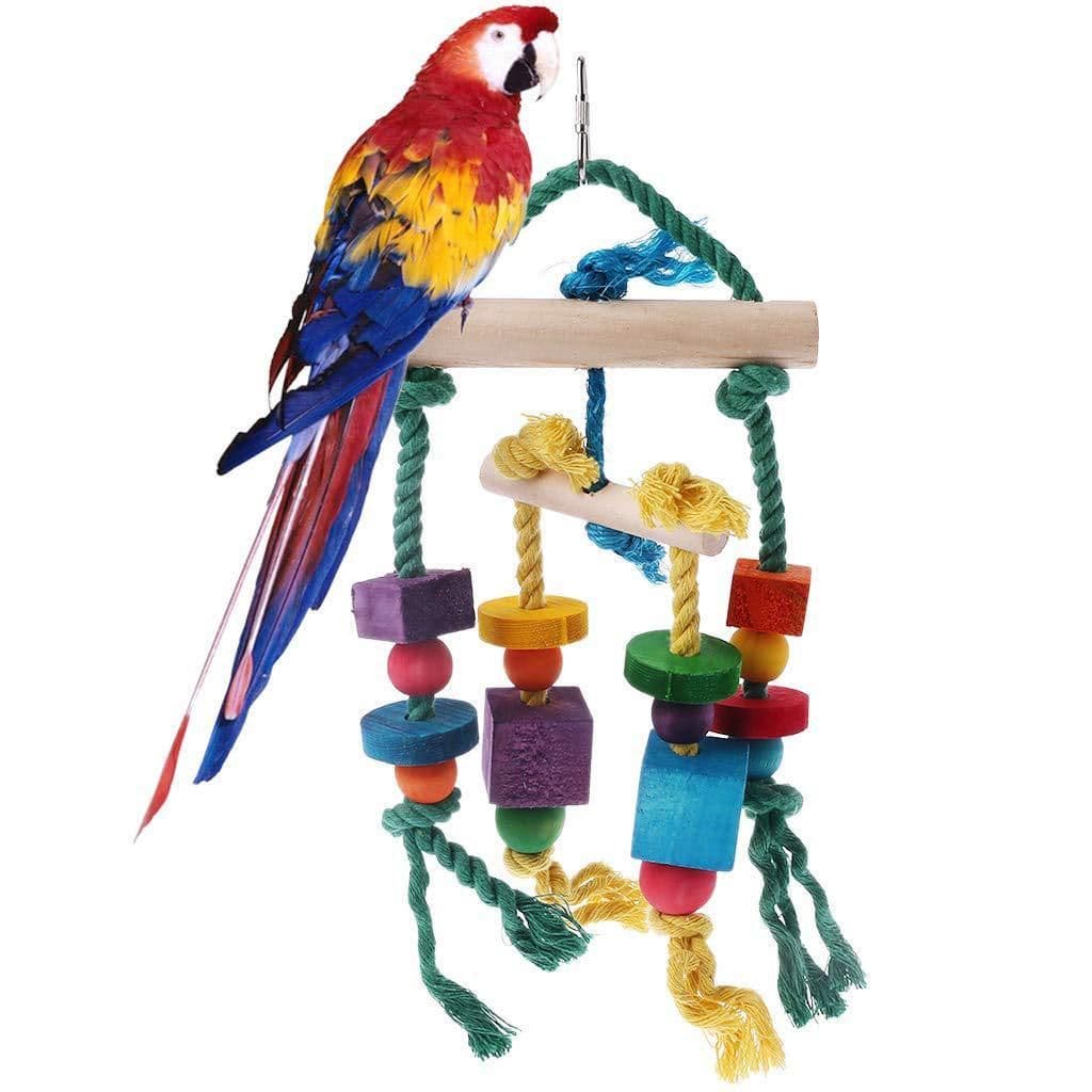 image-3Pcs Parrot Cage Toy Squirrel Hamster Squirrel Hammock Nest Bird Swing Ladder Small Animal Bird Cage Toy Kits