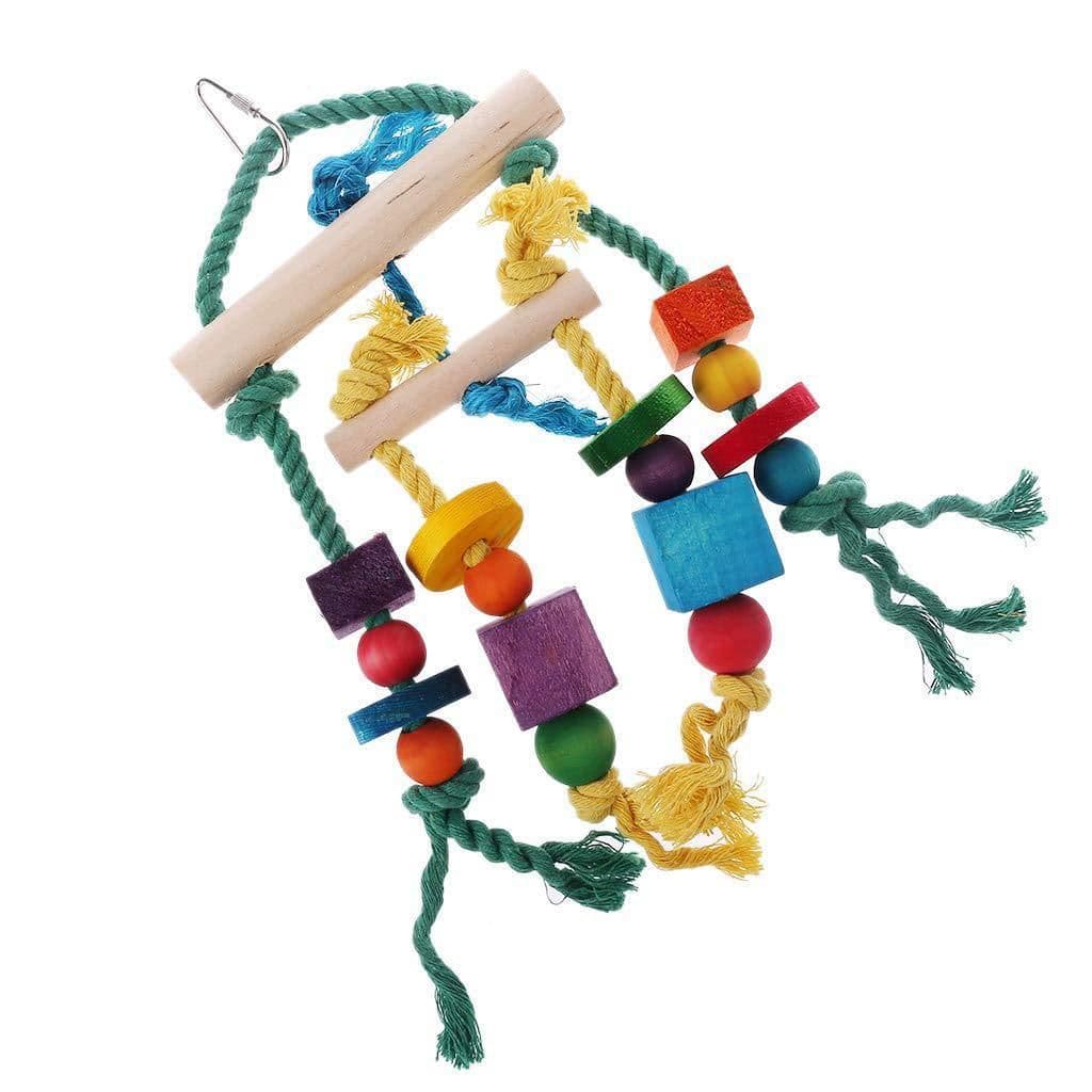 image-3Pcs Parrot Cage Toy Squirrel Hamster Squirrel Hammock Nest Bird Swing Ladder Small Animal Bird Cage Toy Kits