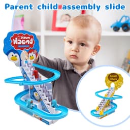 image-Little Duck Climbing Stairs Toy Little Penguin Automatic Ladder Light