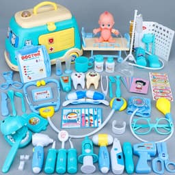 image-Children'S Ambulance Play House Injection Little Doctor Toy Set Toolbox Boy Girl Medical Kit Stethoscope