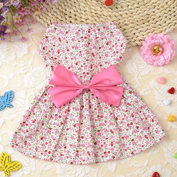 image-Dress Bowknot Floral Dog Breathable Cute Princess Dress