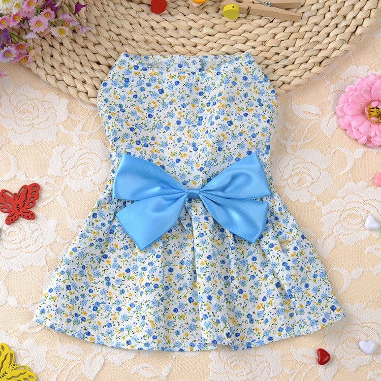 image-Dress Bowknot Floral Dog Breathable Cute Princess Dress