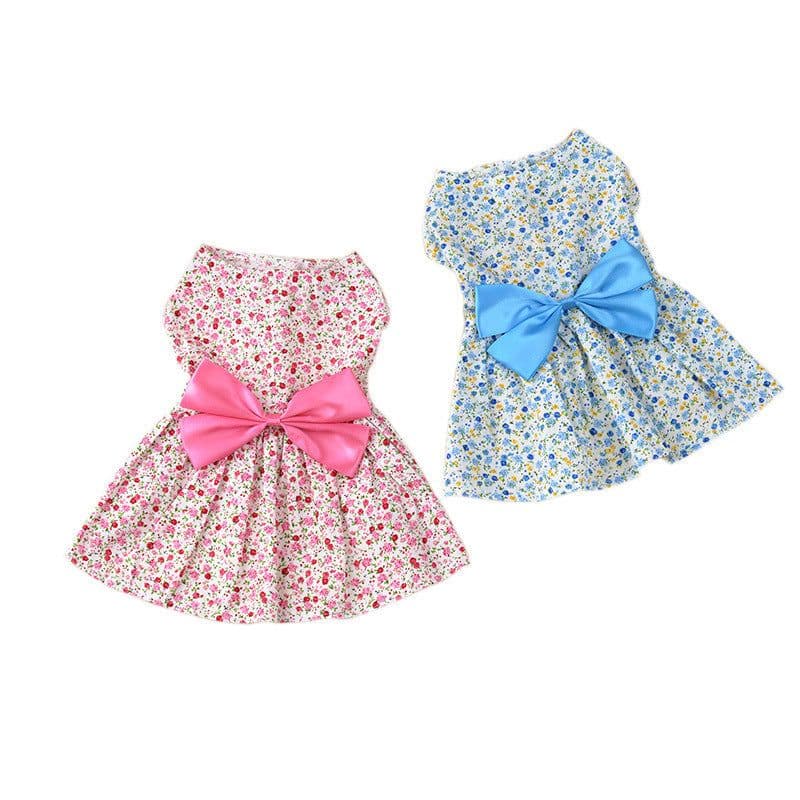 image-Dress Bowknot Floral Dog Breathable Cute Princess Dress