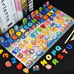 image-Children'S Magnetic Fishing Toys Intelligence Development Digital Assembly Building Blocks Enlightenment Early Education