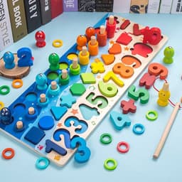 image-Children'S Magnetic Fishing Toys Intelligence Development Digital Assembly Building Blocks Enlightenment Early Education
