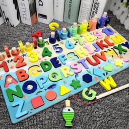 image-Children'S Magnetic Fishing Toys Intelligence Development Digital Assembly Building Blocks Enlightenment Early Education