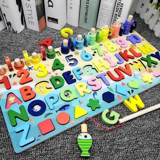 image-Children'S Magnetic Fishing Toys Intelligence Development Digital Assembly Building Blocks Enlightenment Early Education