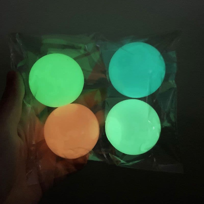 image-Luminous Sticky Ball Toys Sticky Wall Home Party Games Glow In The Dark Novelty Toys Decompression Squeeze Toy