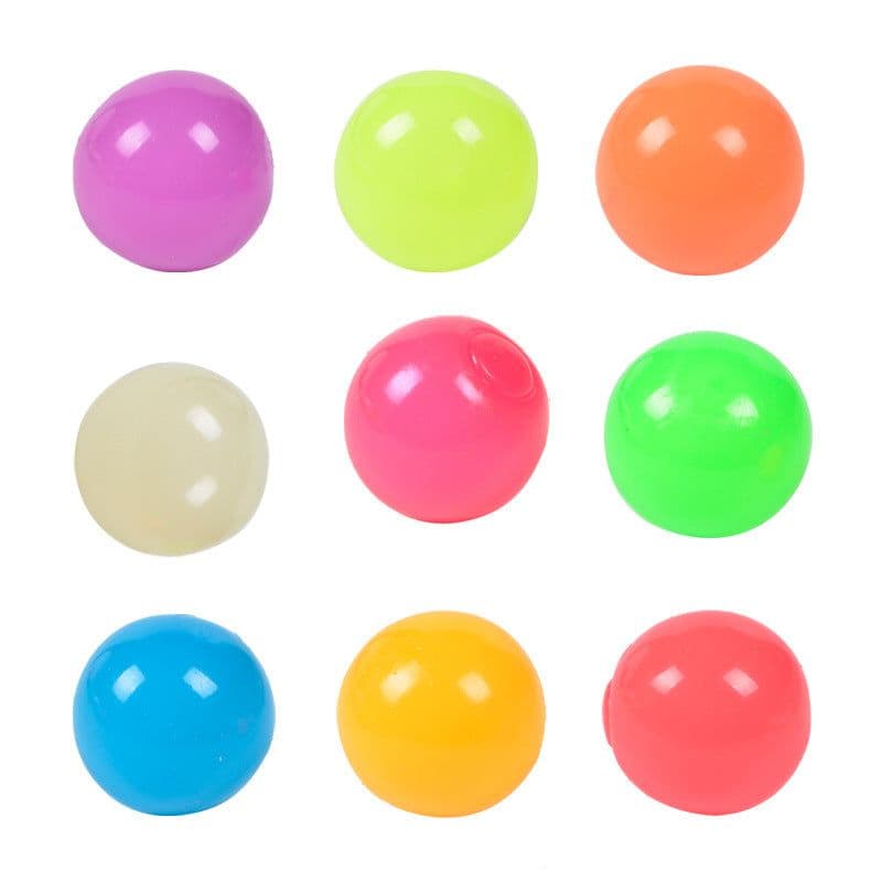 image-Luminous Sticky Ball Toys Sticky Wall Home Party Games Glow In The Dark Novelty Toys Decompression Squeeze Toy