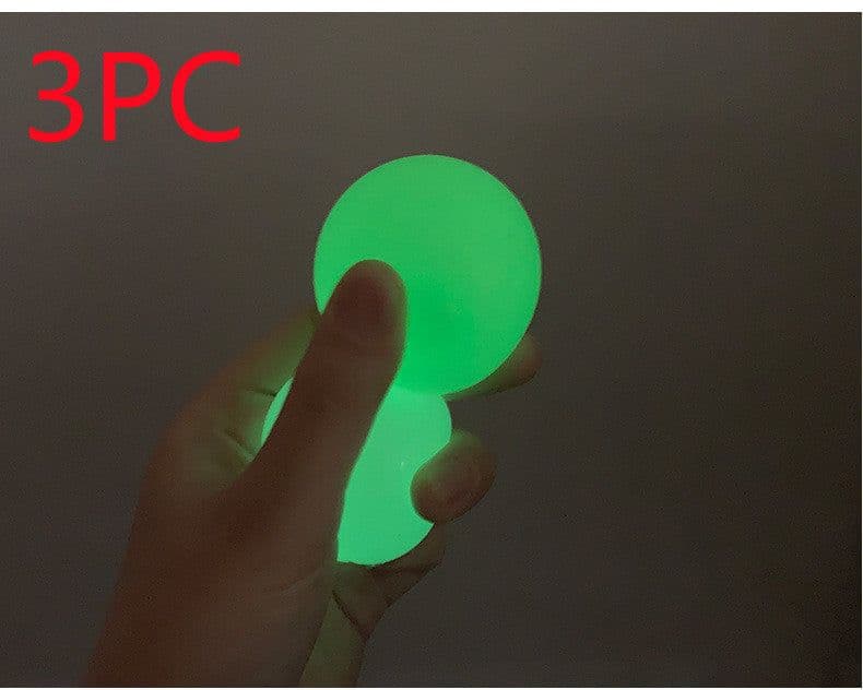 image-Luminous Sticky Ball Toys Sticky Wall Home Party Games Glow In The Dark Novelty Toys Decompression Squeeze Toy
