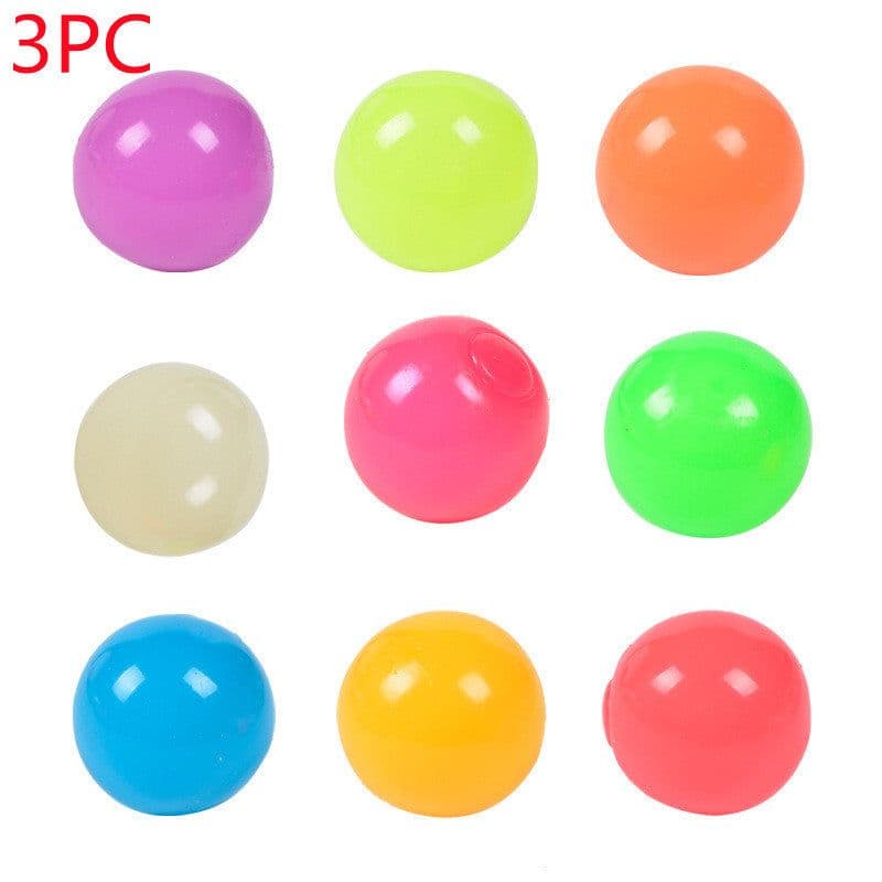 image-Luminous Sticky Ball Toys Sticky Wall Home Party Games Glow In The Dark Novelty Toys Decompression Squeeze Toy