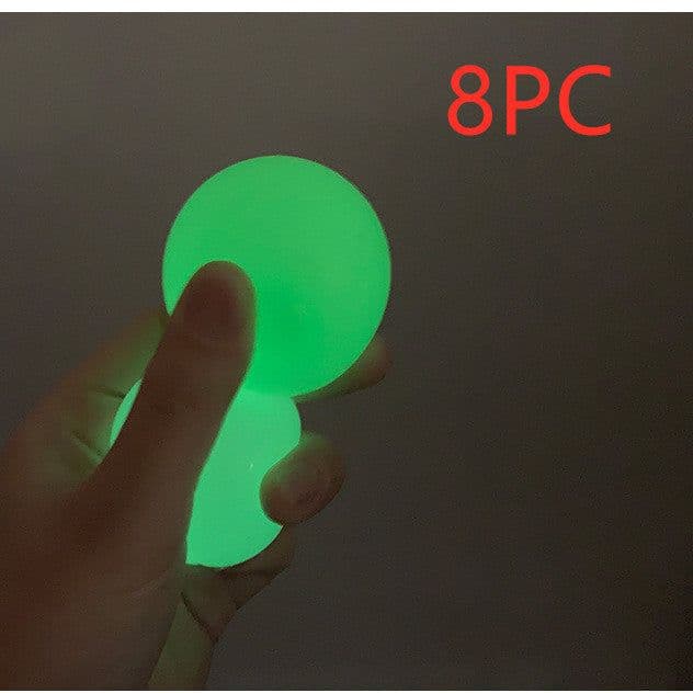 image-Luminous Sticky Ball Toys Sticky Wall Home Party Games Glow In The Dark Novelty Toys Decompression Squeeze Toy
