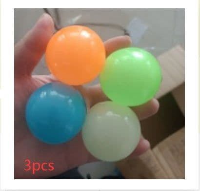 image-Luminous Sticky Ball Toys Sticky Wall Home Party Games Glow In The Dark Novelty Toys Decompression Squeeze Toy