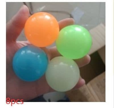 image-Luminous Sticky Ball Toys Sticky Wall Home Party Games Glow In The Dark Novelty Toys Decompression Squeeze Toy