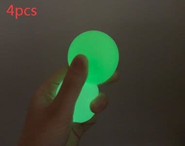 image-Luminous Sticky Ball Toys Sticky Wall Home Party Games Glow In The Dark Novelty Toys Decompression Squeeze Toy