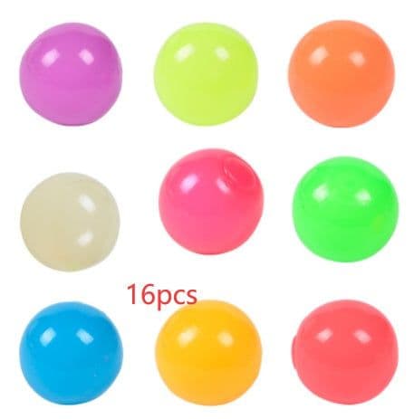 image-Luminous Sticky Ball Toys Sticky Wall Home Party Games Glow In The Dark Novelty Toys Decompression Squeeze Toy