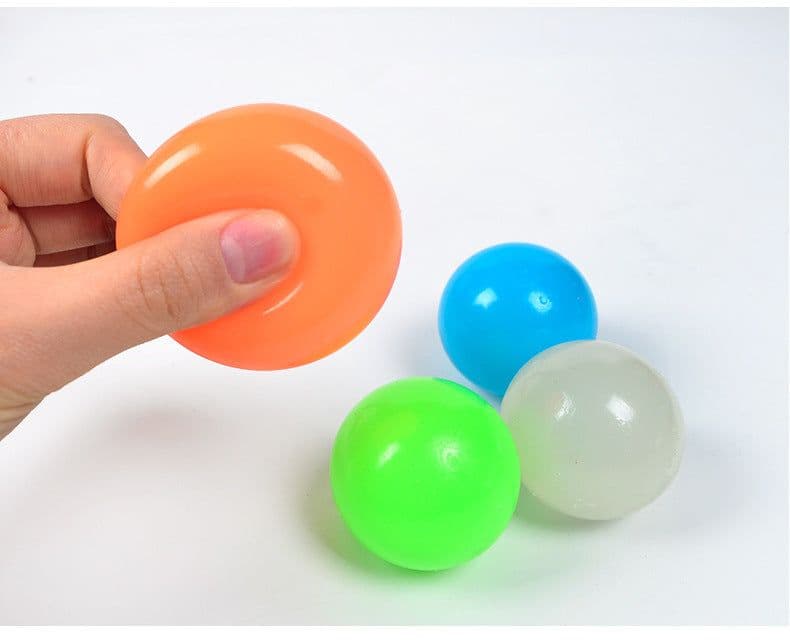 image-Luminous Sticky Ball Toys Sticky Wall Home Party Games Glow In The Dark Novelty Toys Decompression Squeeze Toy