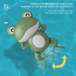 image-Little Frog Bath Toy, Baby Bathroom, Wind-Up Wind-Up Floating Toy