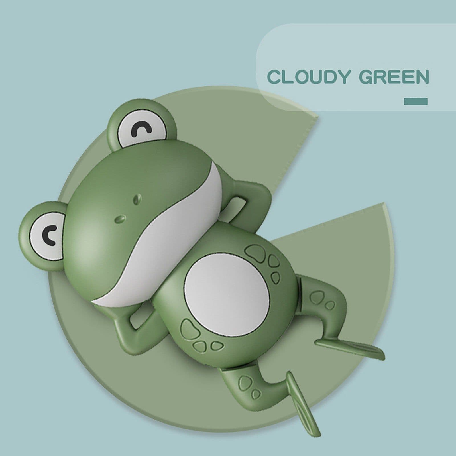 image-Little Frog Bath Toy, Baby Bathroom, Wind-Up Wind-Up Floating Toy