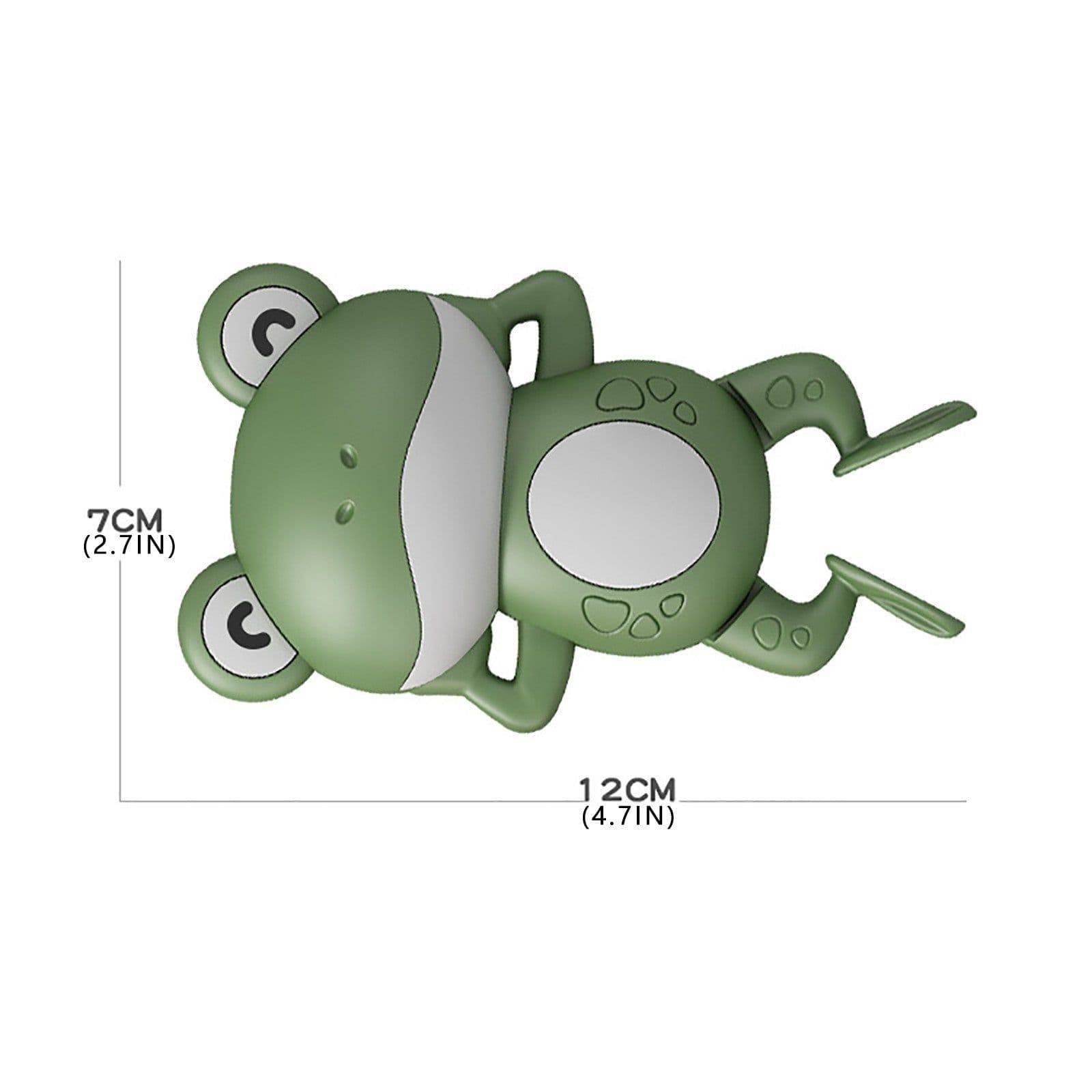 image-Little Frog Bath Toy, Baby Bathroom, Wind-Up Wind-Up Floating Toy