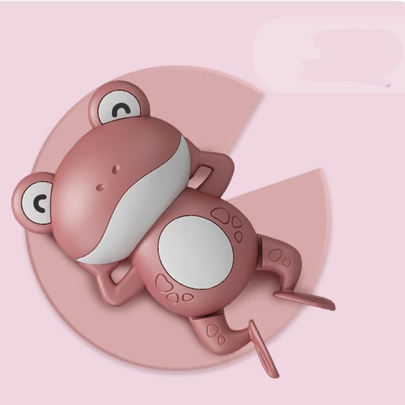 image-Little Frog Bath Toy, Baby Bathroom, Wind-Up Wind-Up Floating Toy
