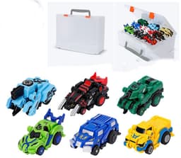 image-Creative Jumping Warrior Deformation Battle Toy Car Bounce Transformation Robot New Anime PVC Action Figures Boys Toys Game Set