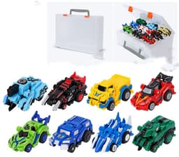 image-Creative Jumping Warrior Deformation Battle Toy Car Bounce Transformation Robot New Anime PVC Action Figures Boys Toys Game Set