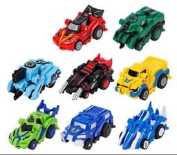image-Creative Jumping Warrior Deformation Battle Toy Car Bounce Transformation Robot New Anime PVC Action Figures Boys Toys Game Set